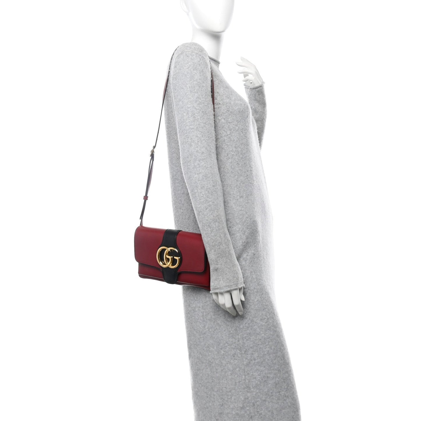 Gucci Arli Small Vitello Palmellato Lux Leather Bag - Cherry Red & Black