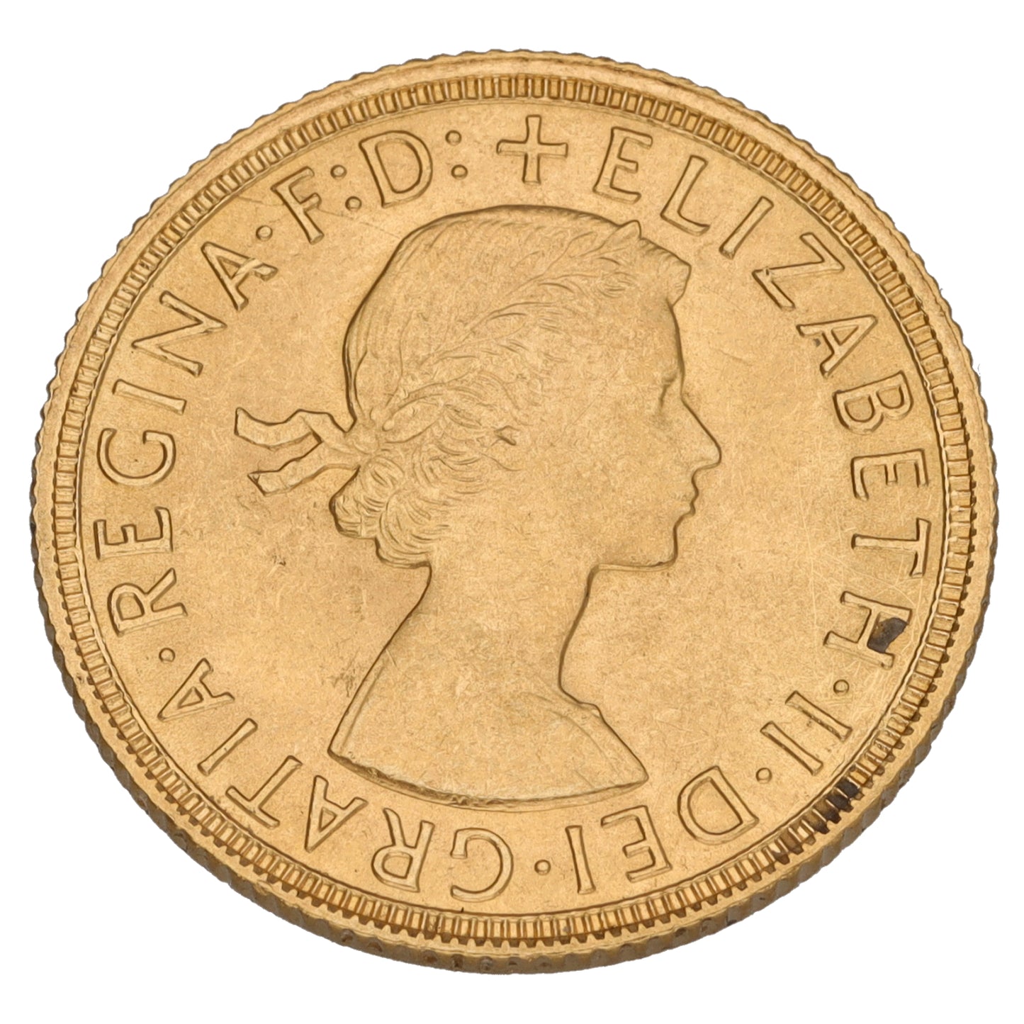 22ct Gold Queen Elizabeth II Full Sovereign Coin 1958