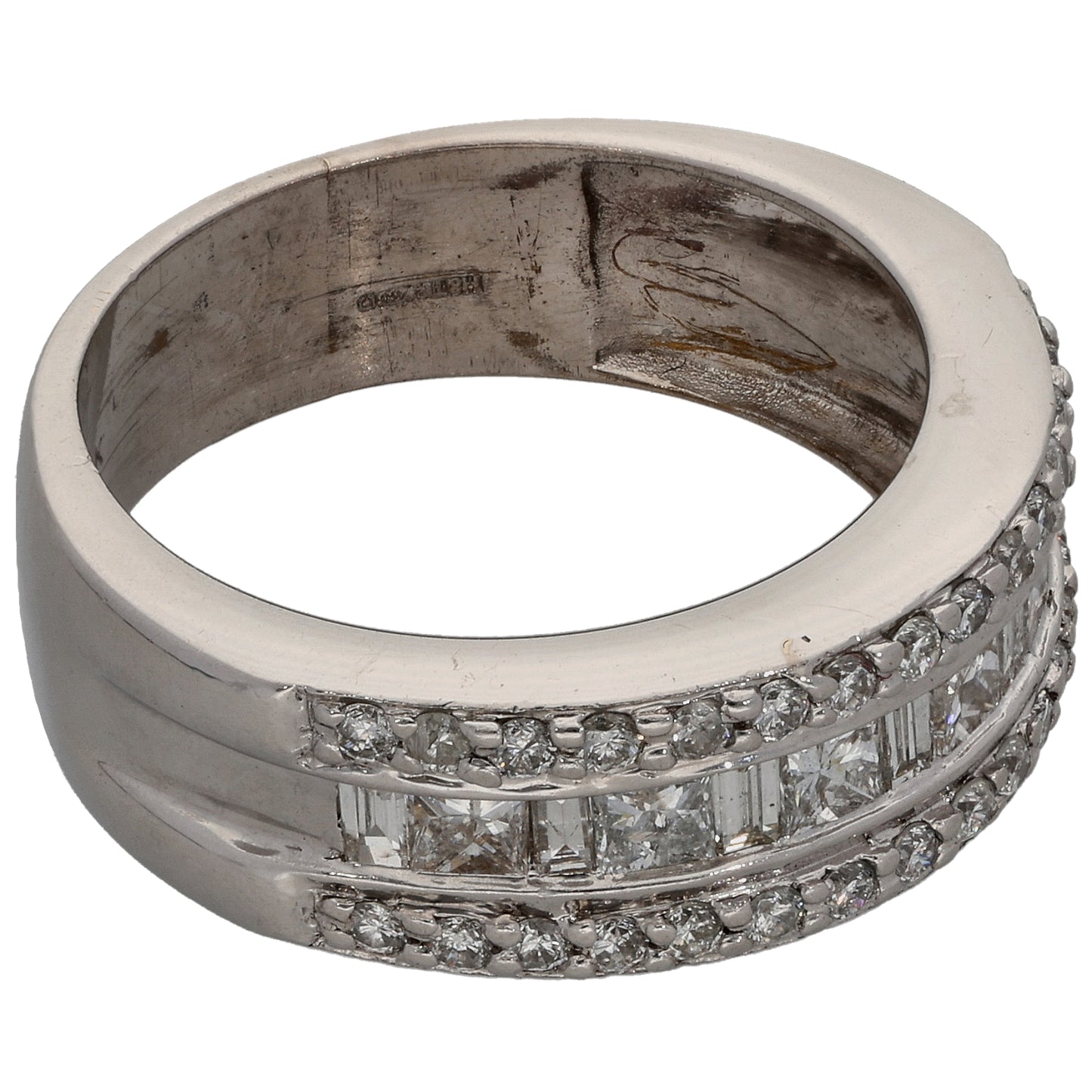 18ct White Gold 1.04ct Diamond Dress/Cocktail Ring Size Q