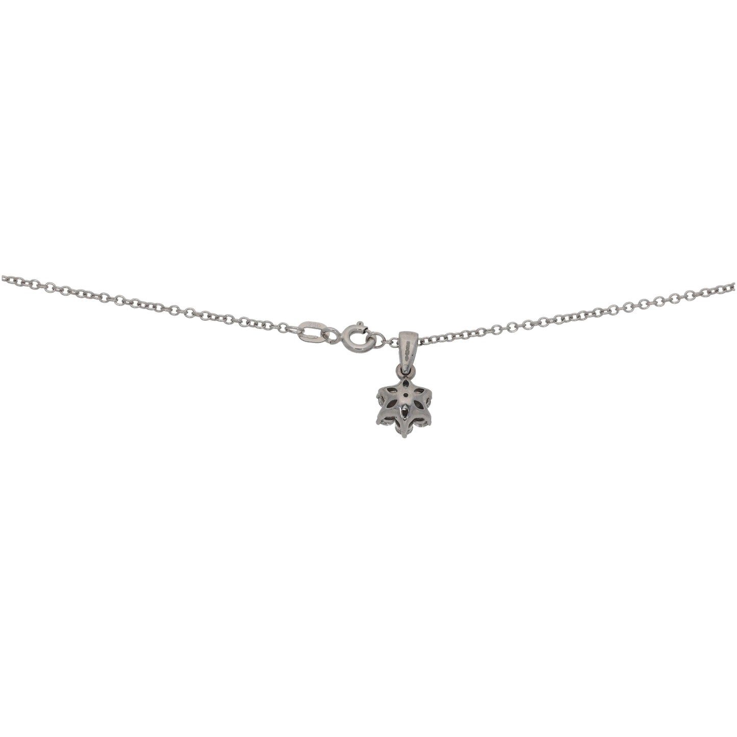 18ct White Gold 0.50ct Diamond Cluster Pendant With Chain