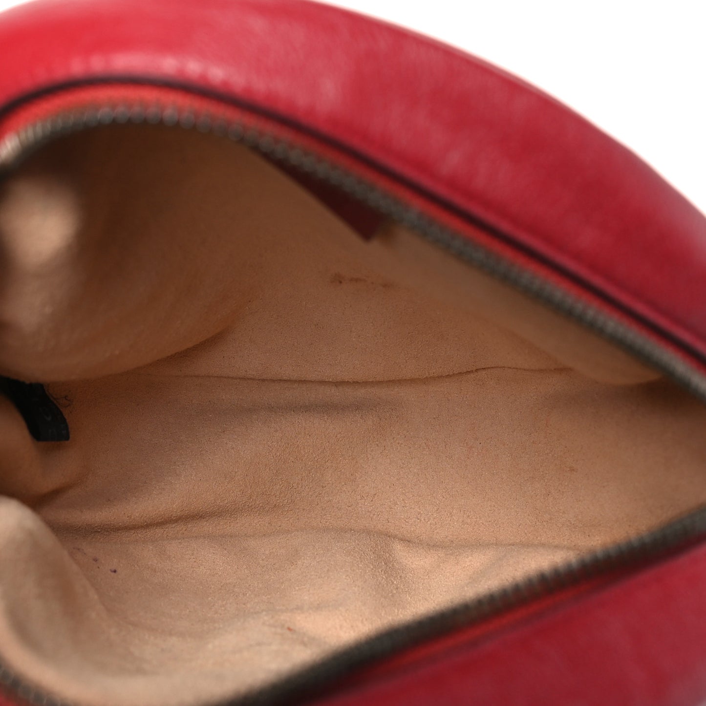 Gucci Glazed GG Marmont Round Shoulder Calfskin Leather Bag - Romantic Cerise