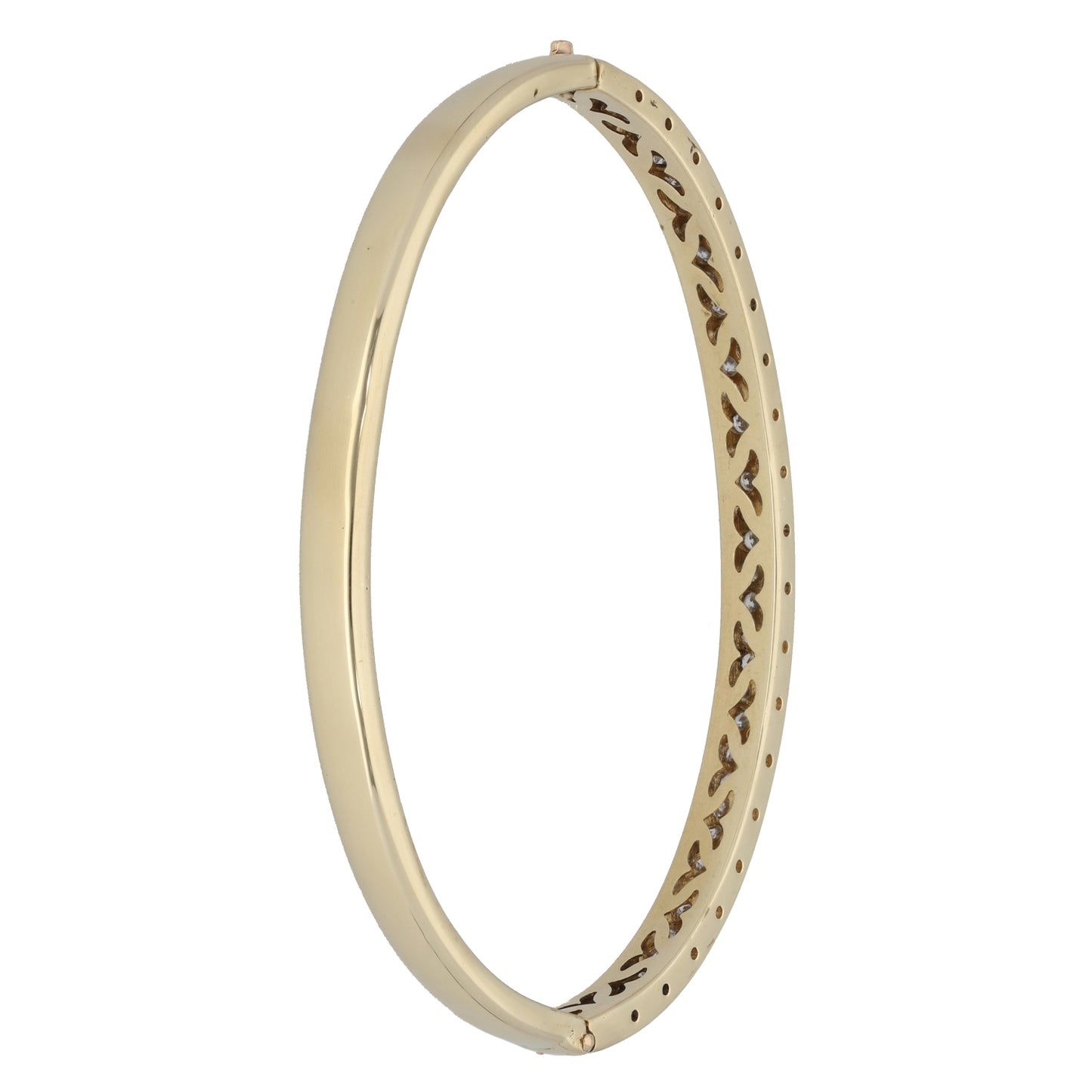 9ct Gold Cubic Zirconia Hinged/Clasp Bangle