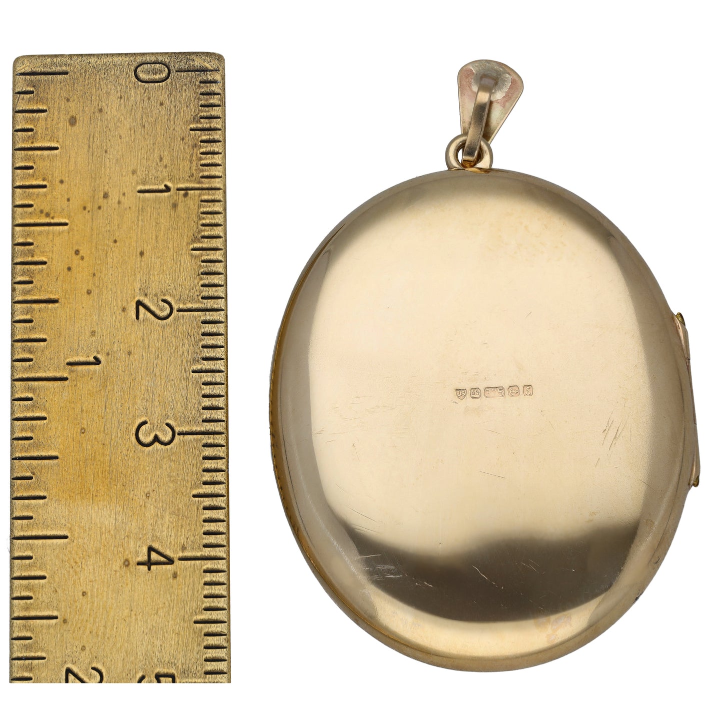 9ct Gold Patterned Locket Pendant With Chain
