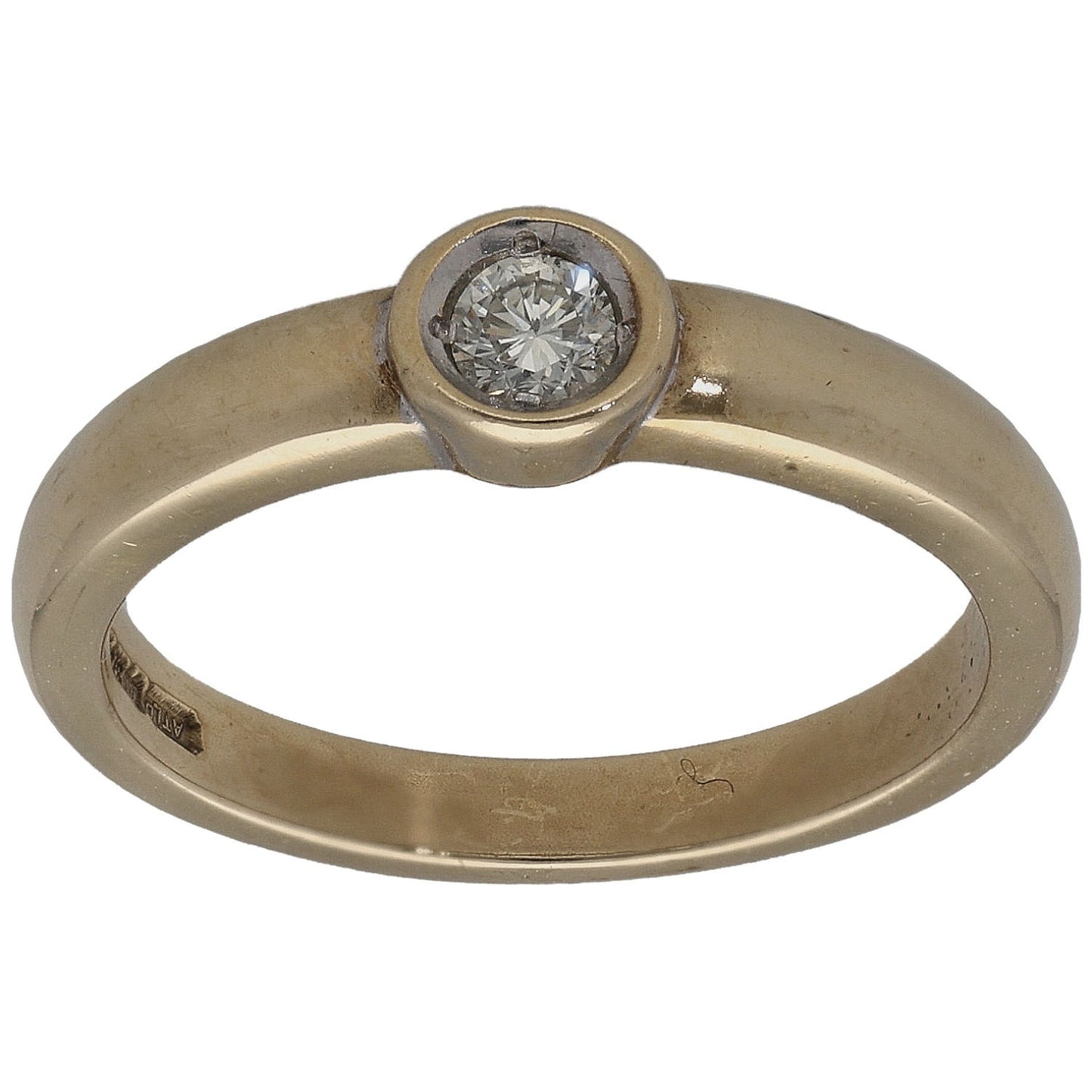 9ct Gold 0.10ct Diamond Solitaire Ring Size K