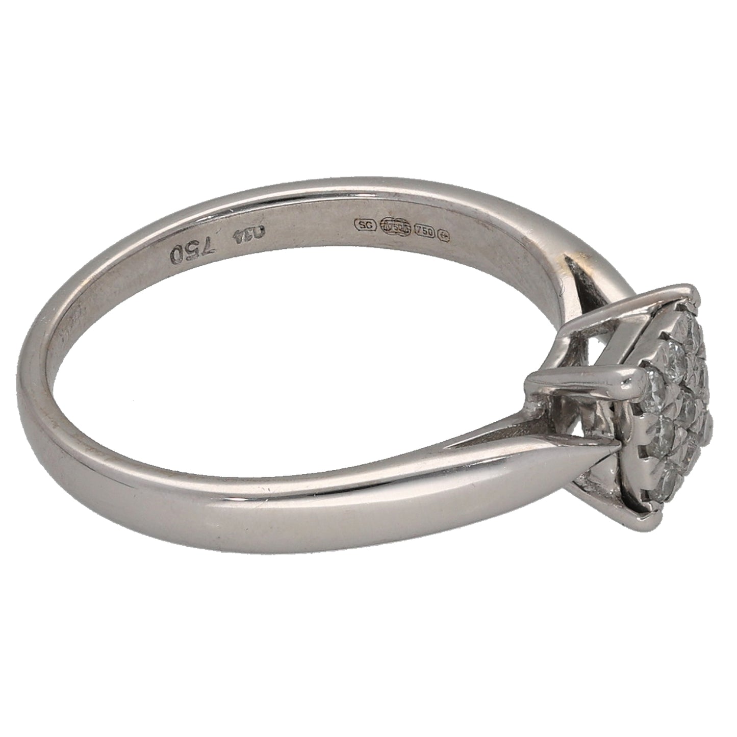 18ct White Gold 0.09ct Diamond Dress/Cocktail Ring Size K