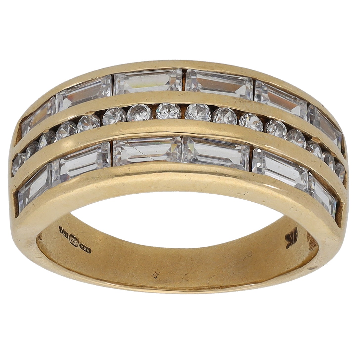 9ct Gold Cubic Zirconia Dress/Cocktail Ring Size L