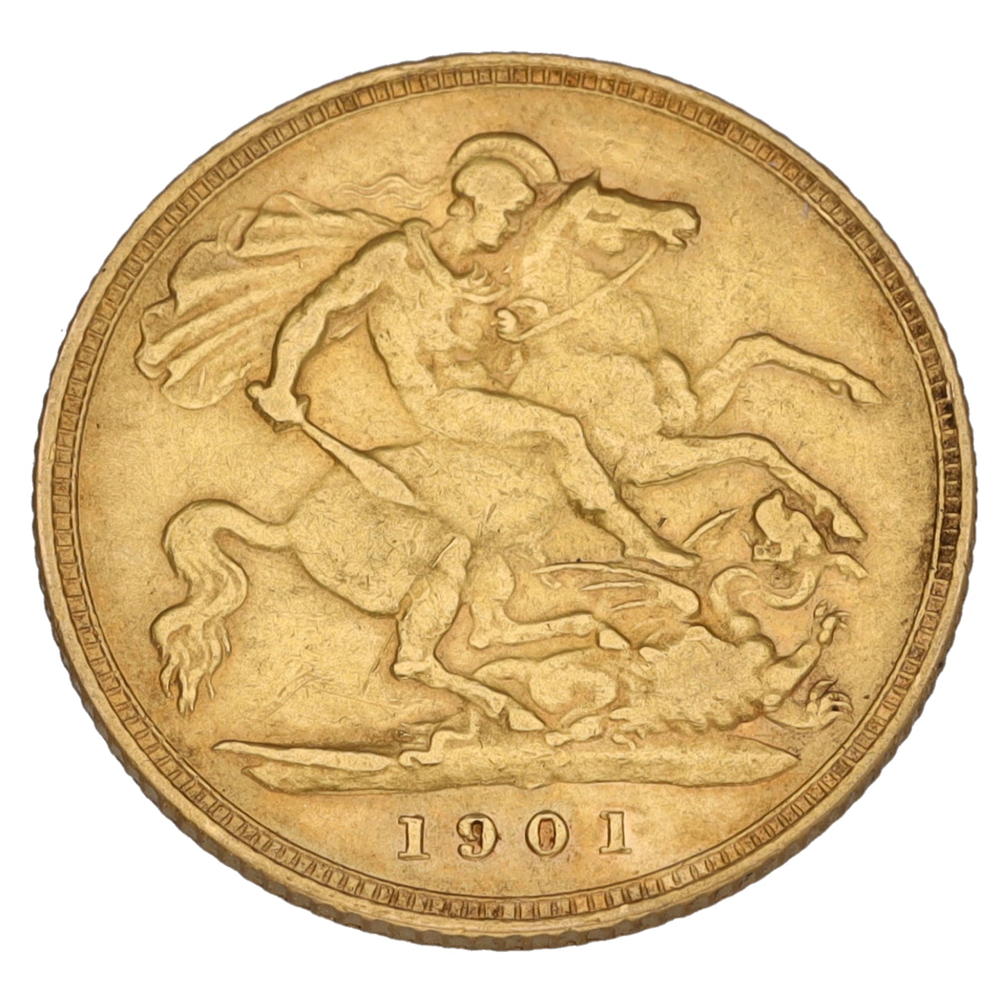 22ct Gold Queen Victoria Half Sovereign Coin 1901