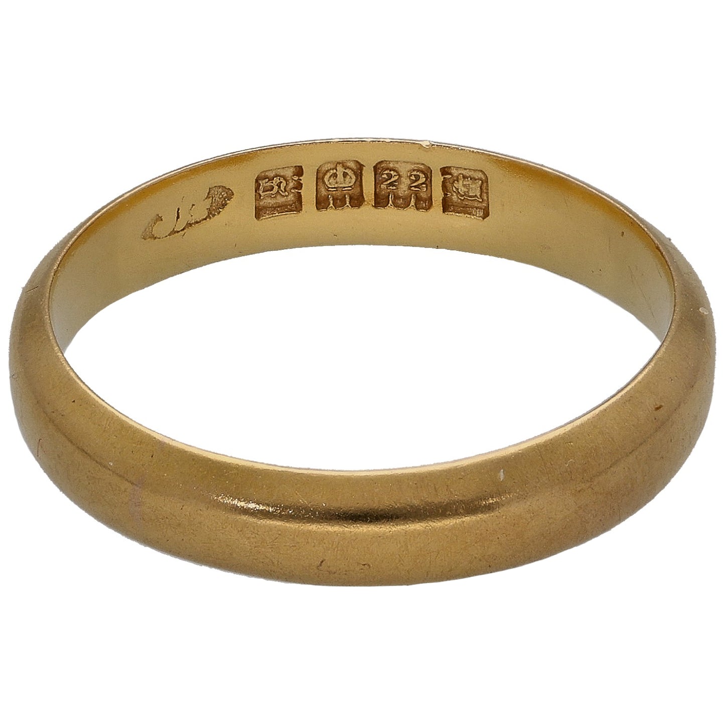 22ct Gold Plain Wedding Ring Size N