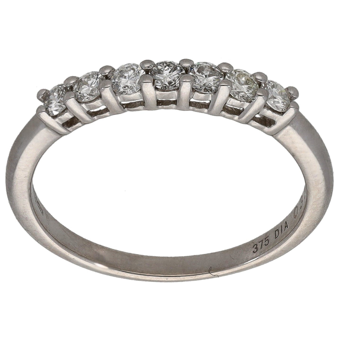 9ct White Gold 0.33ct Diamond Half Eternity Ring Size M