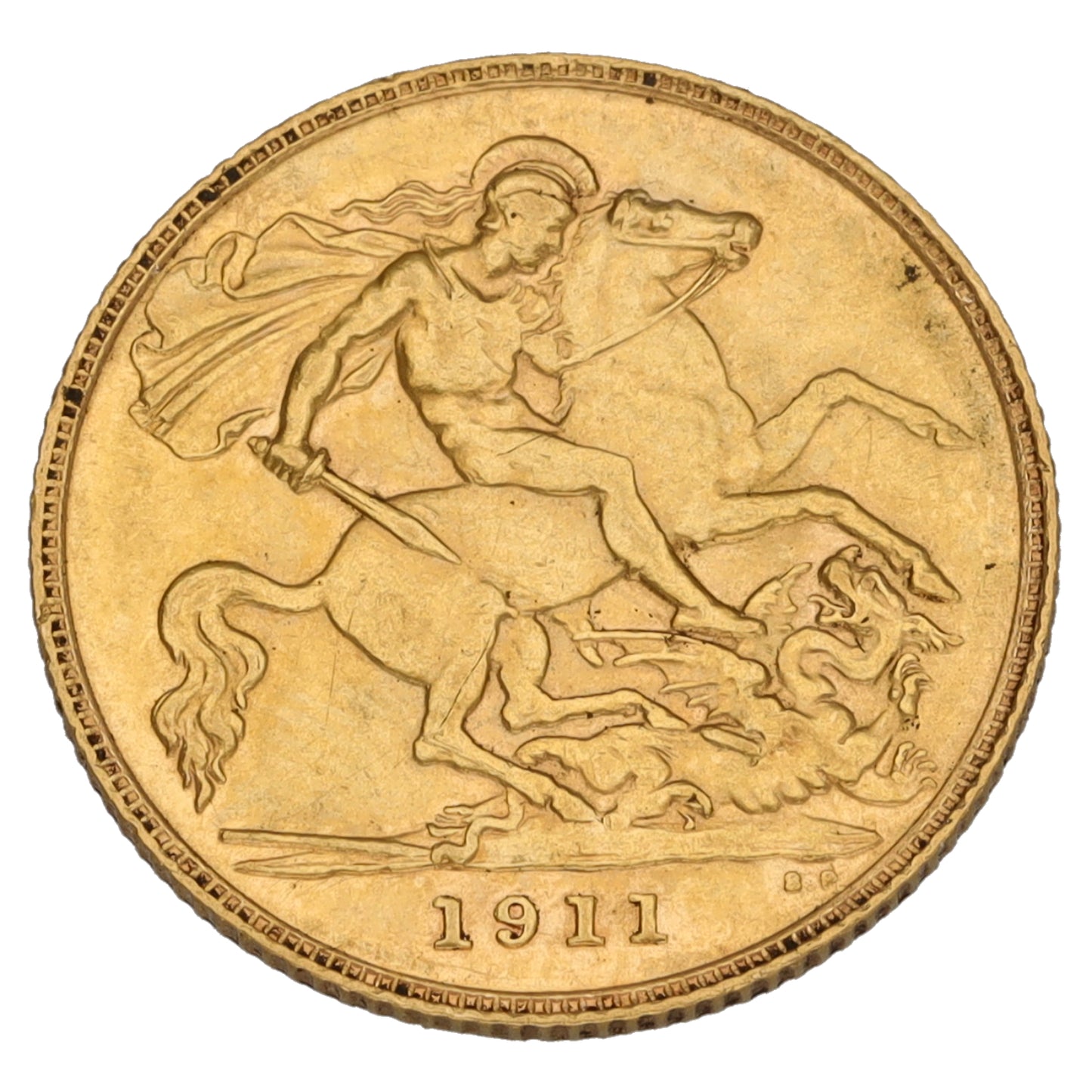 22ct Gold King George V Half Sovereign Coin 1911