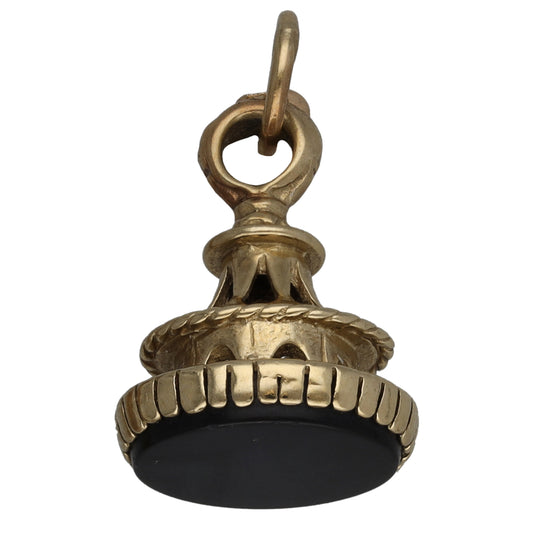 9ct Gold Onyx Fob Pendant