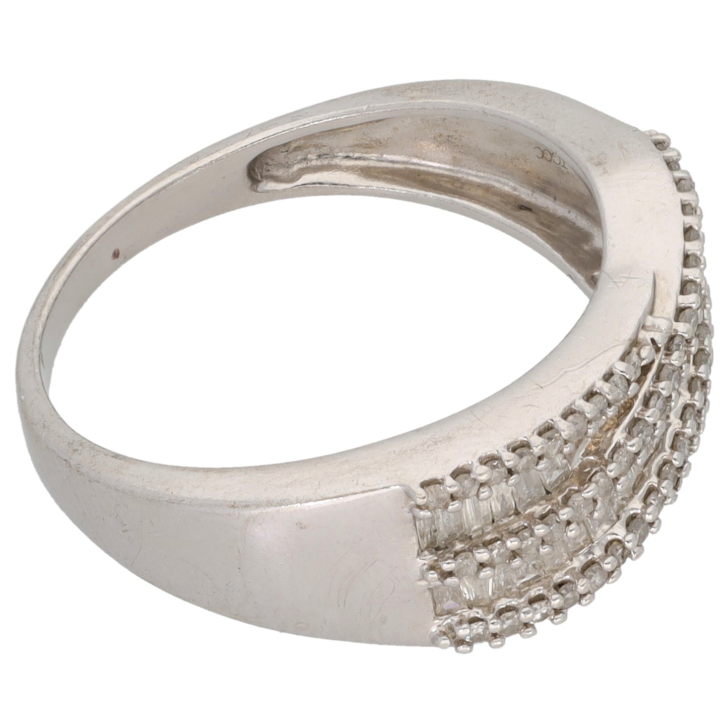 Sterling Silver 0.64ct Diamond Dress/Cocktail Ring Size P