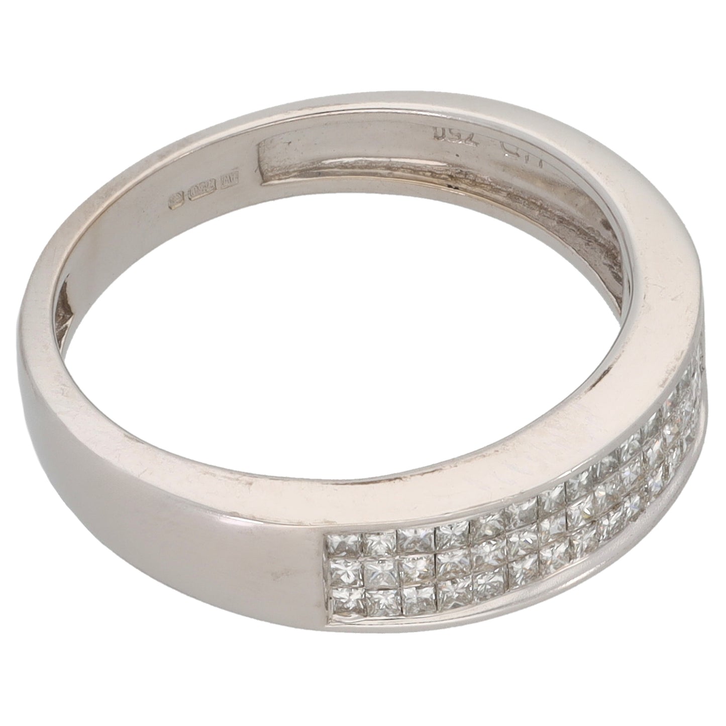 18ct White Gold 0.50ct Diamond Half Eternity Ring Size N
