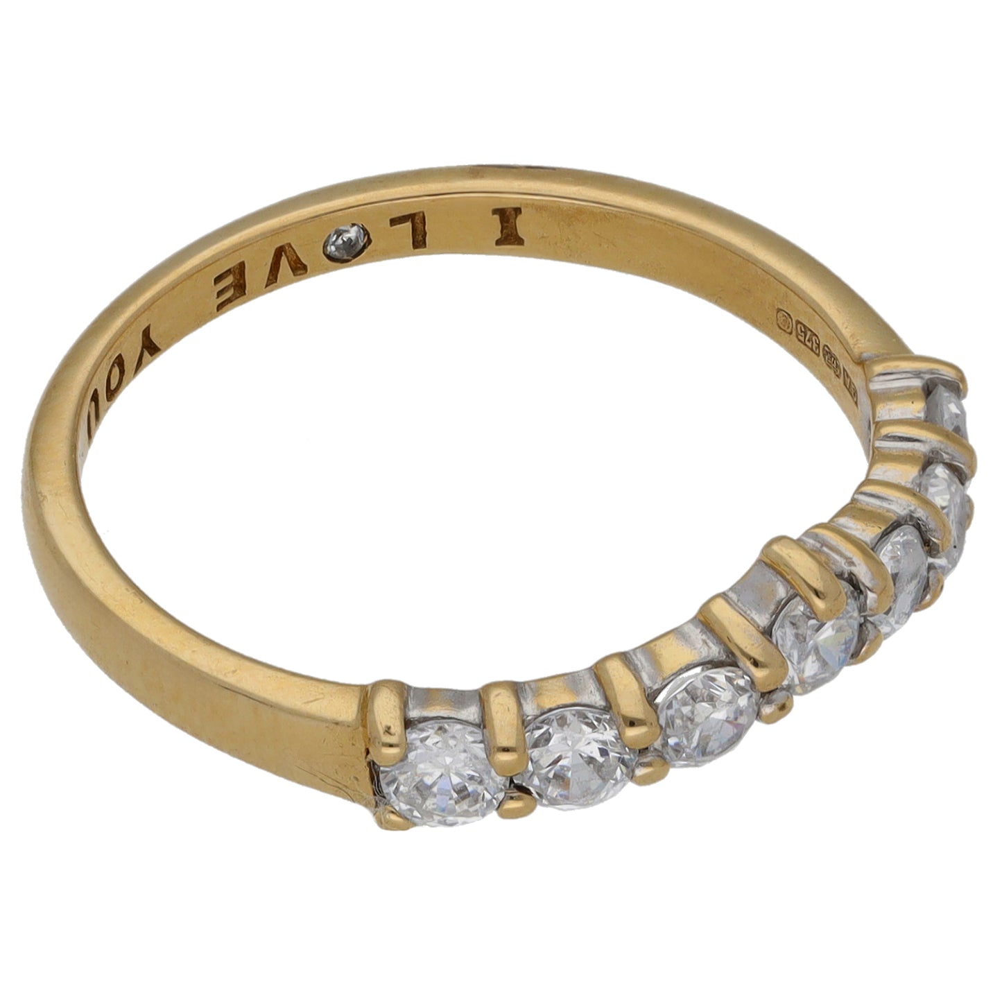 9ct Gold Cubic Zirconia Eternity Ring Size G