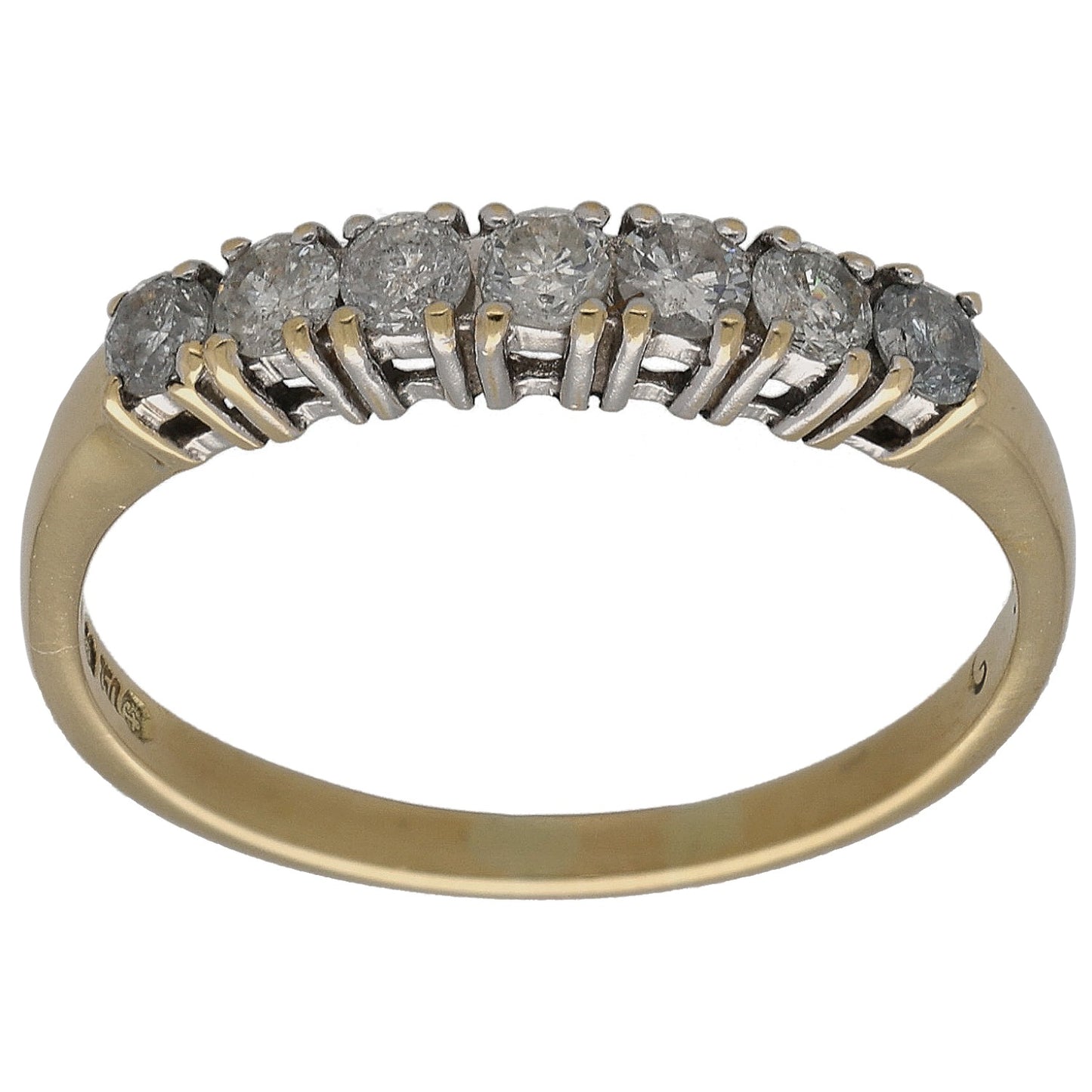 18ct Gold 0.50ct Diamond Half Eternity Ring Size P