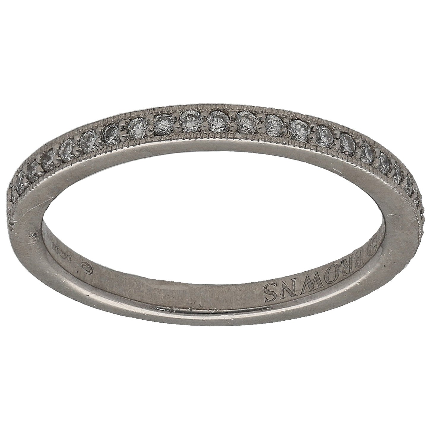 Platinum 0.12ct Diamond Half Eternity Ring Size L
