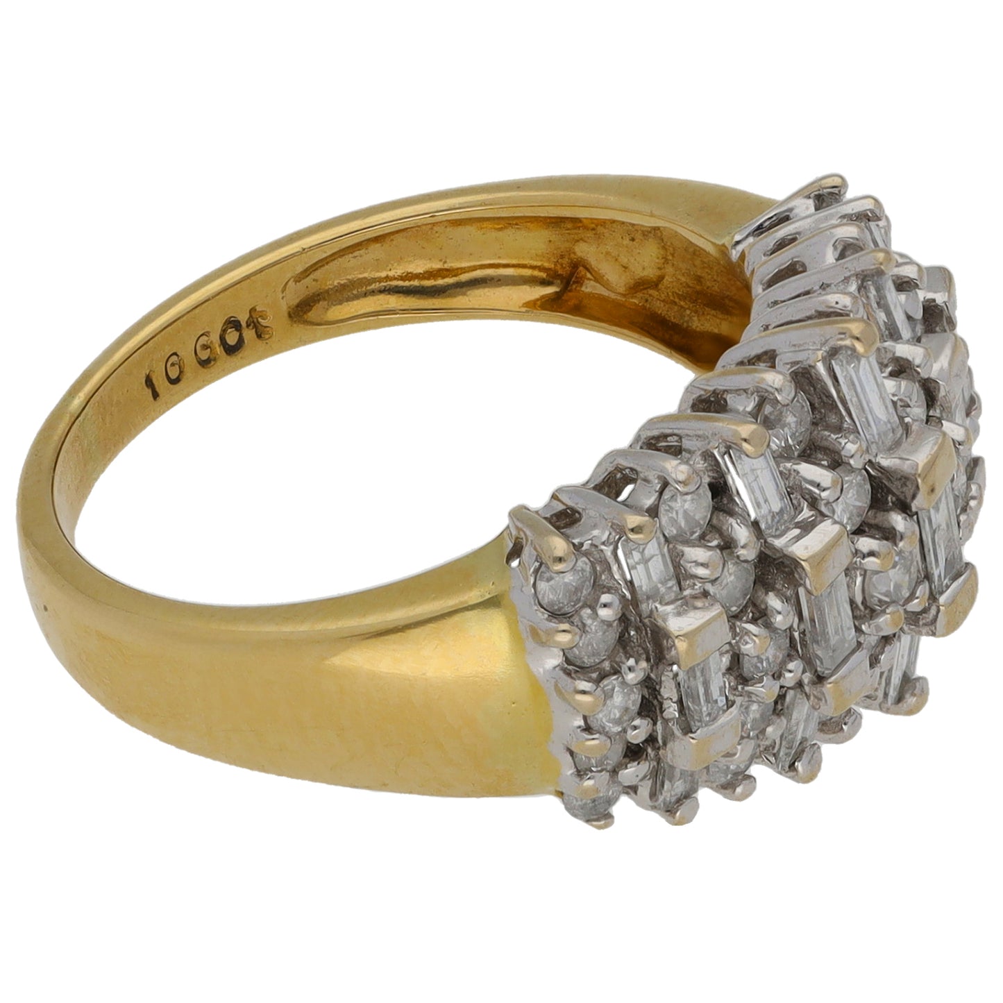 9ct Gold 1.00ct Diamond Dress/Cocktail Ring Size N