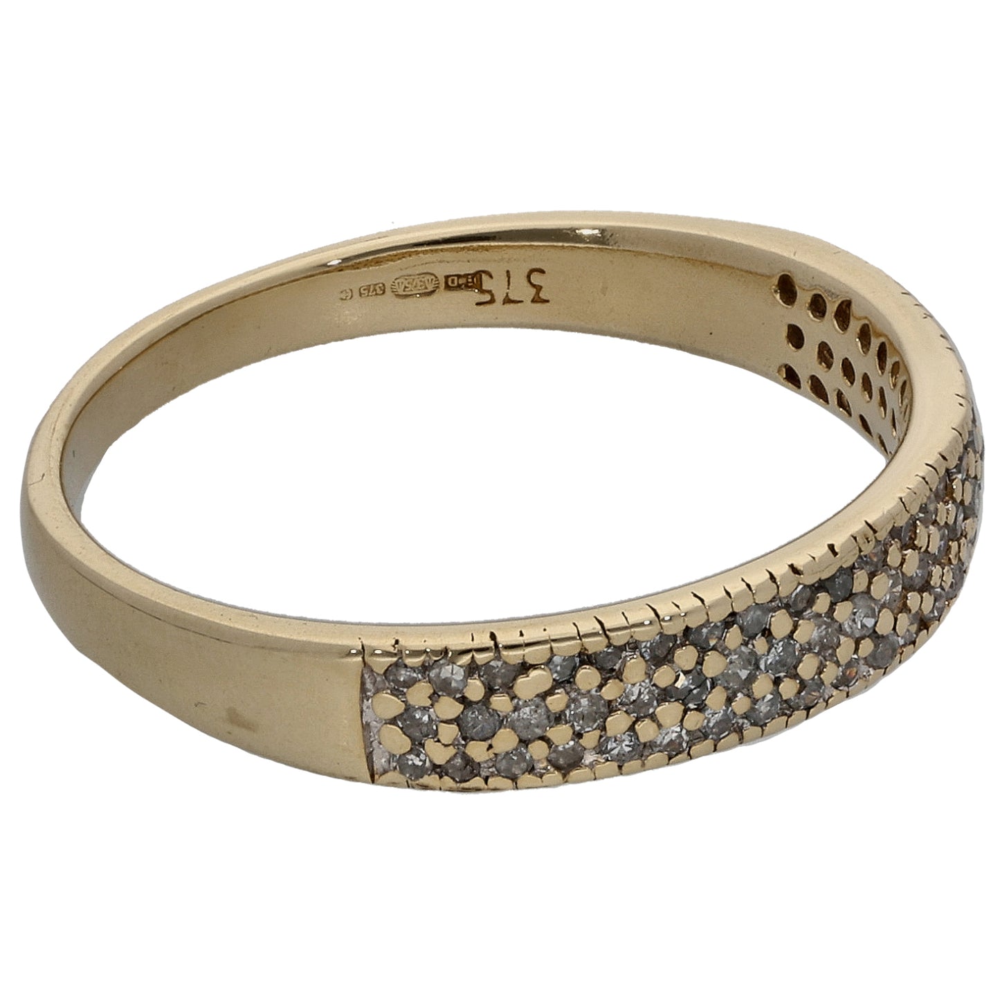 9ct Gold 0.25ct Diamond Half Eternity Ring Size N