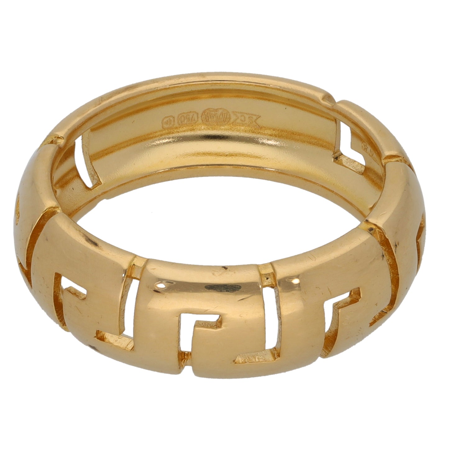 18ct Gold Patterned Wedding Ring Size M