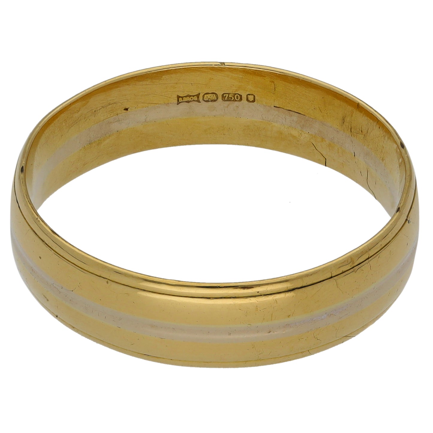 18ct Gold Patterned Wedding Ring Size V
