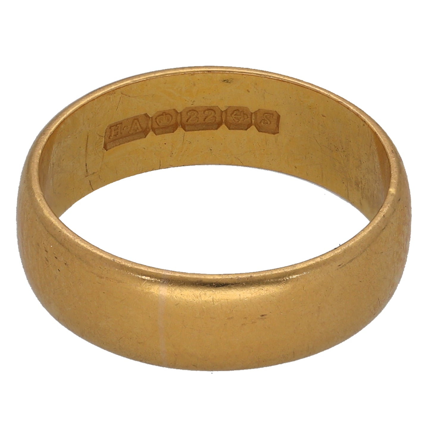 22ct Gold Plain Wedding Ring Size N