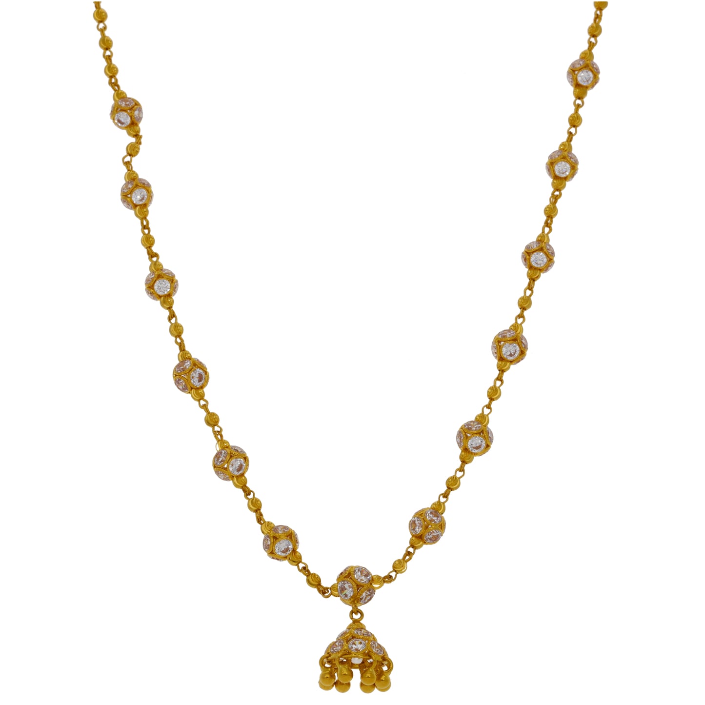 22ct Gold Cubic Zirconia Fancy Necklace 20"
