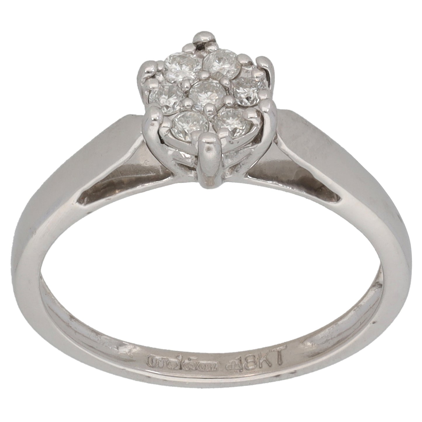 18ct Gold 0.14ct Diamond Cluster Ring Size K