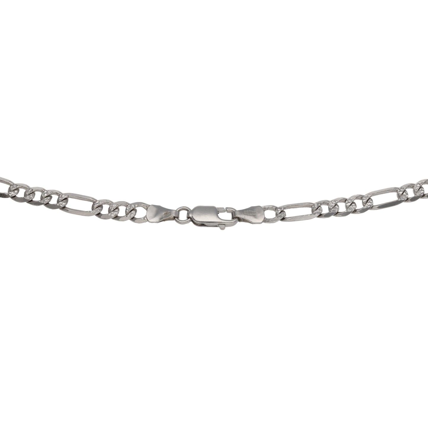 9ct White Gold Figaro Chain 22"