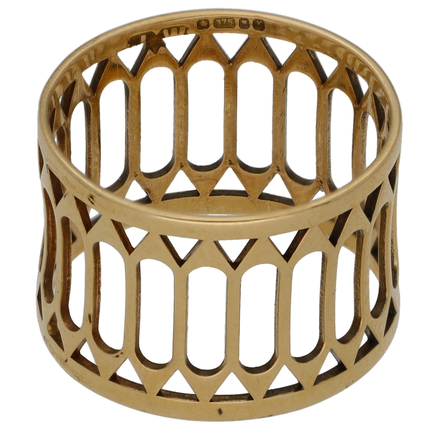 9ct Gold Patterned Wedding Ring Size M