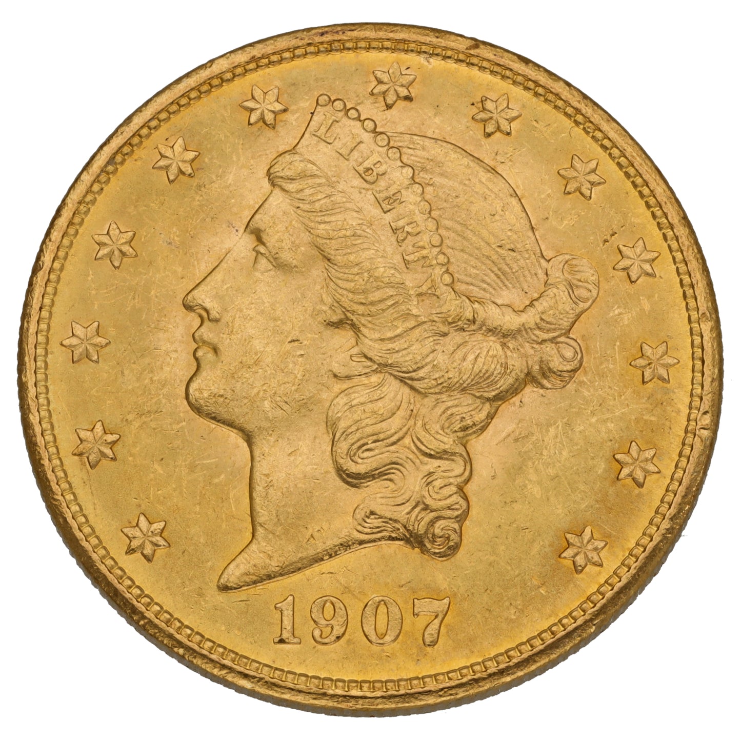 22ct Gold USA Liberty Head 1 OZ Coin 1907