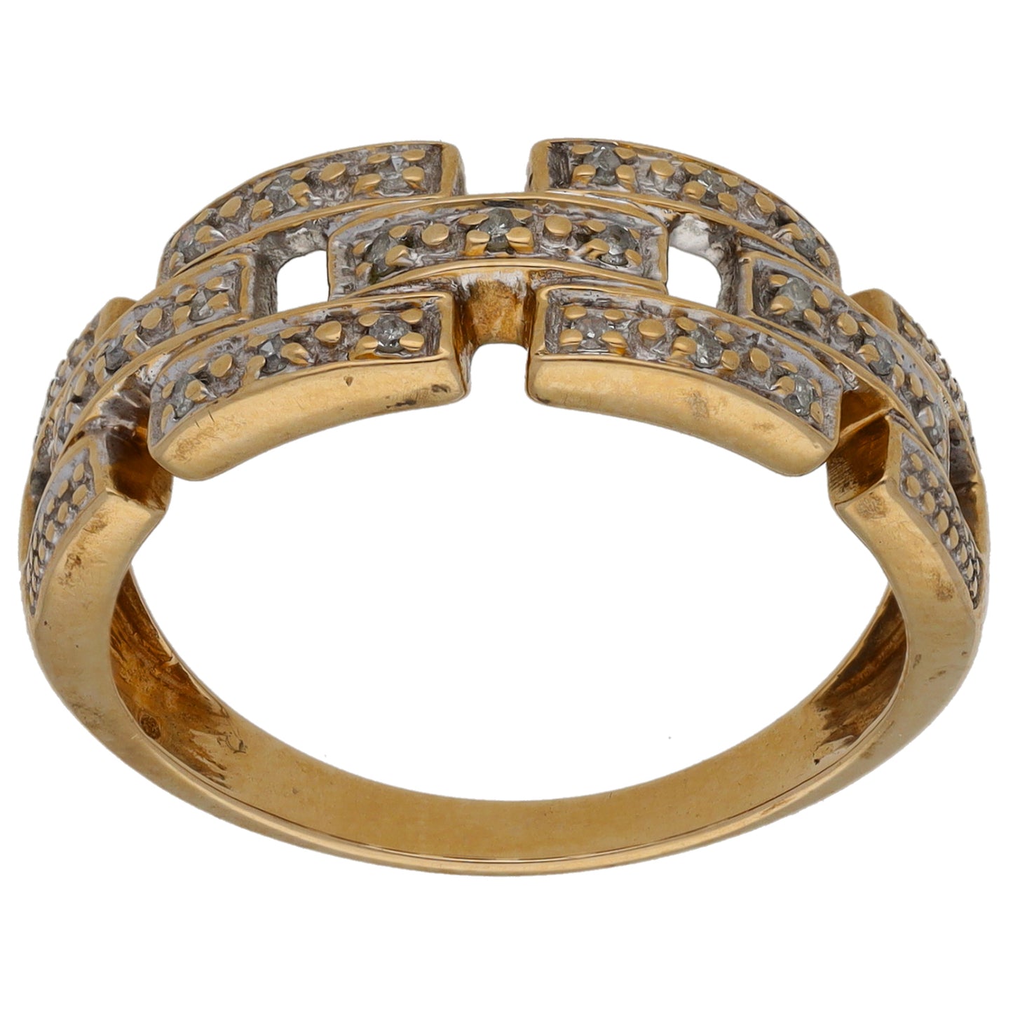 9ct Gold 0.115ct Diamond Alternative Ring Size P