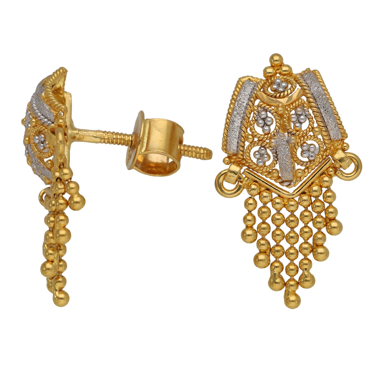 22ct Bicolour Gold Dress/Cocktail Earrings
