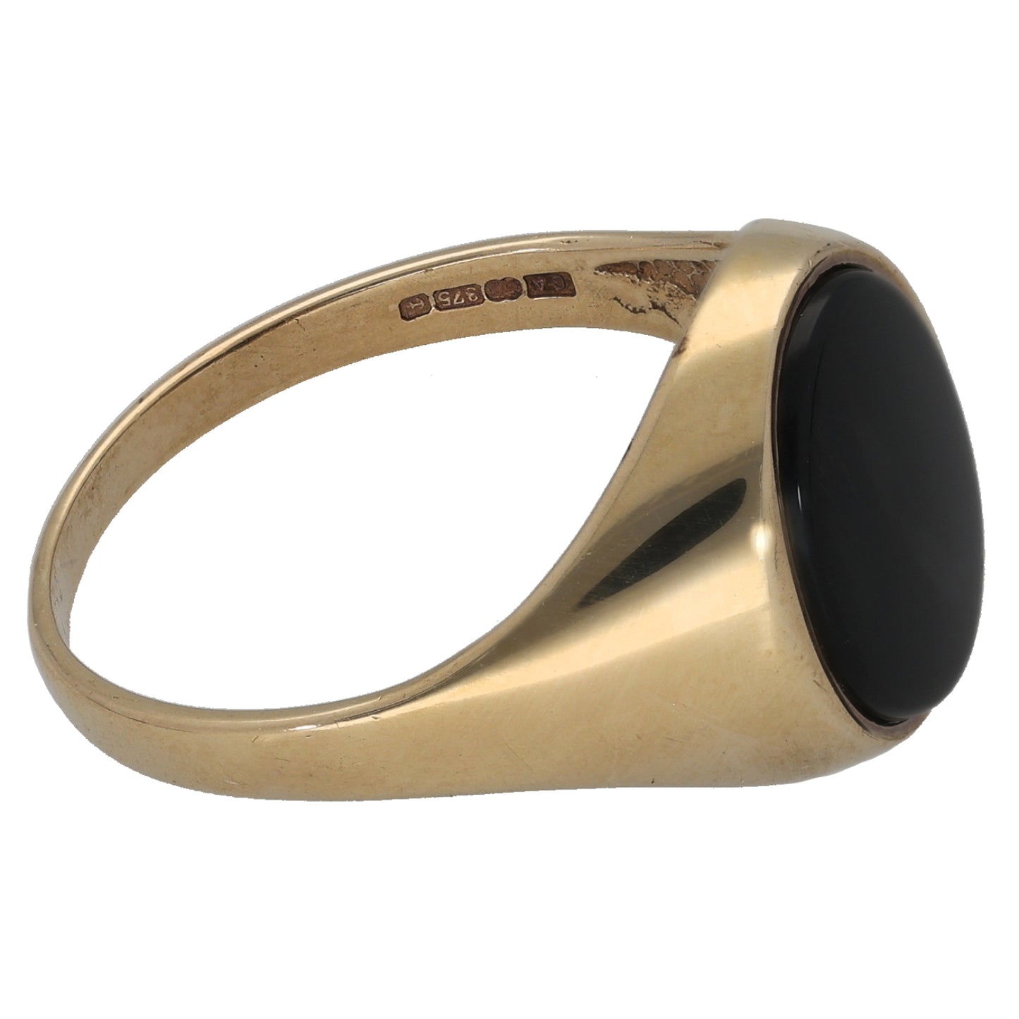 9ct Gold Onyx Single Stone Signet Ring Size S