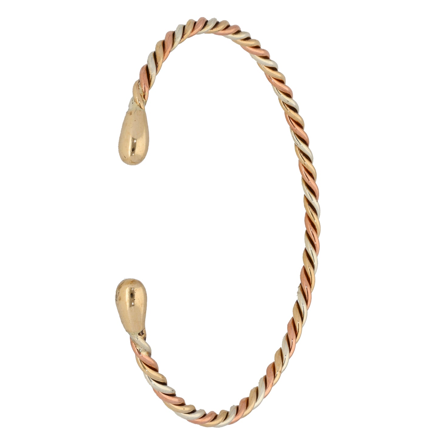 9ct Tricolour Gold Torque Bangle