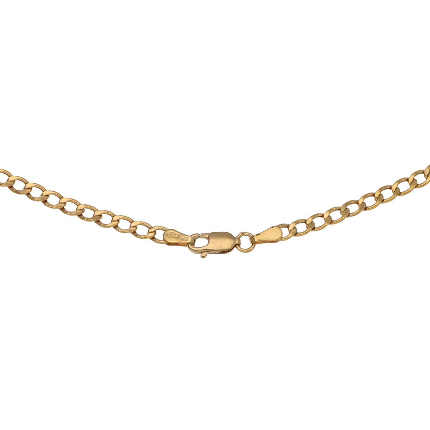 9ct Gold Garnet Curb Chain 18"