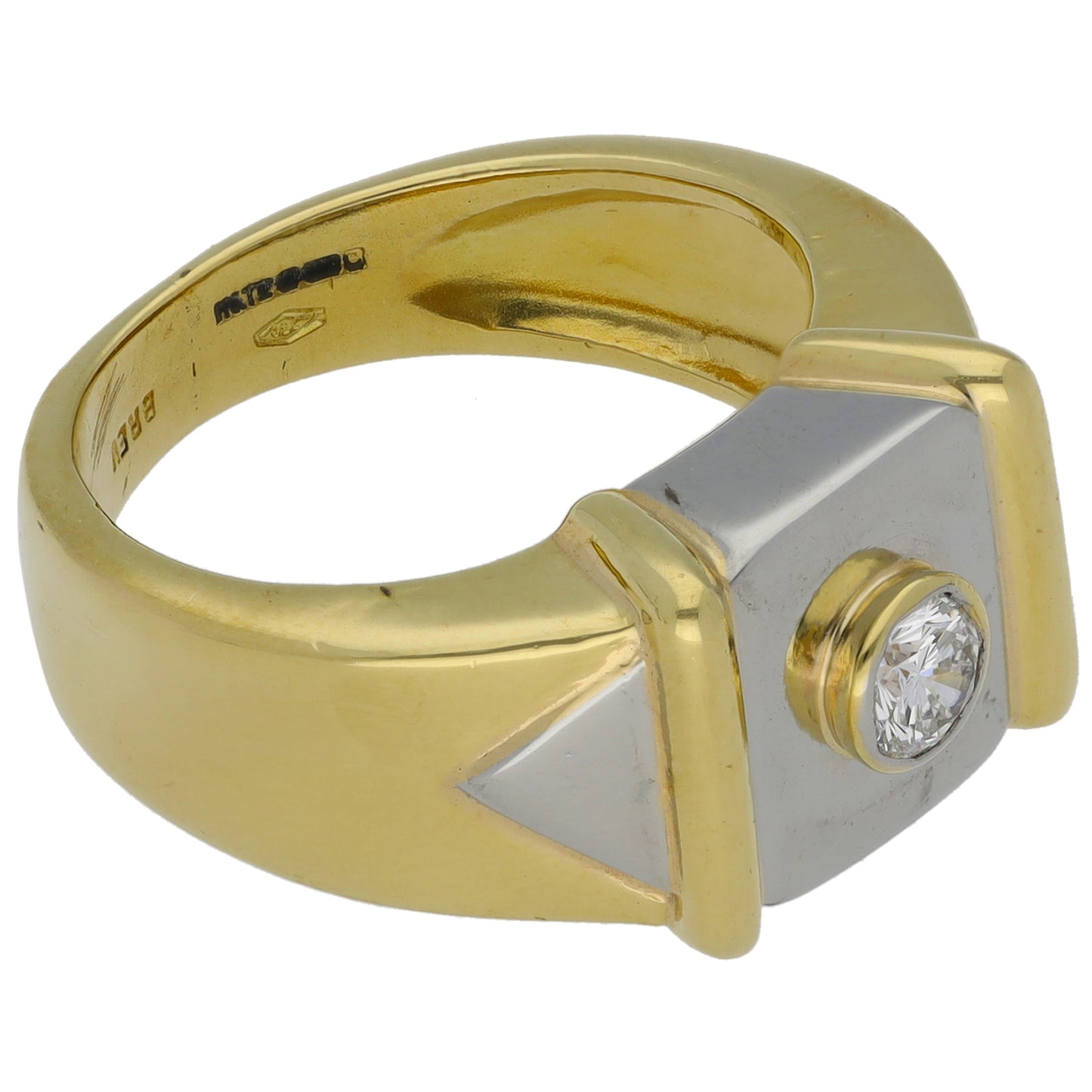18ct Bi-Colour Gold 0.25ct Diamond Solitaire Ring Size M