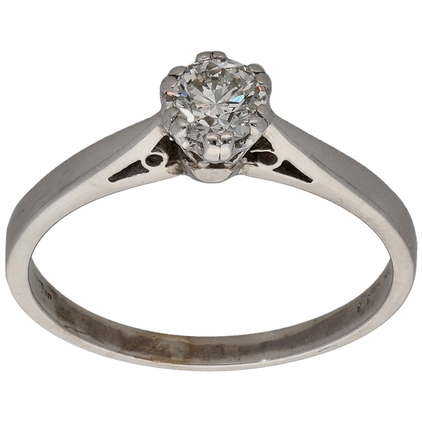 18ct White Gold 0.33ct Diamond Solitaire Ring Size M