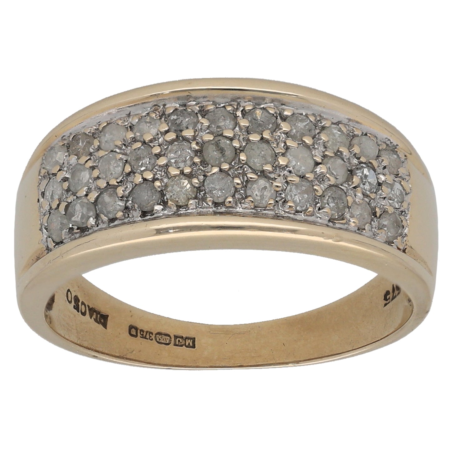 9ct Gold 0.50ct Diamond Dress/Cocktail Ring Size M