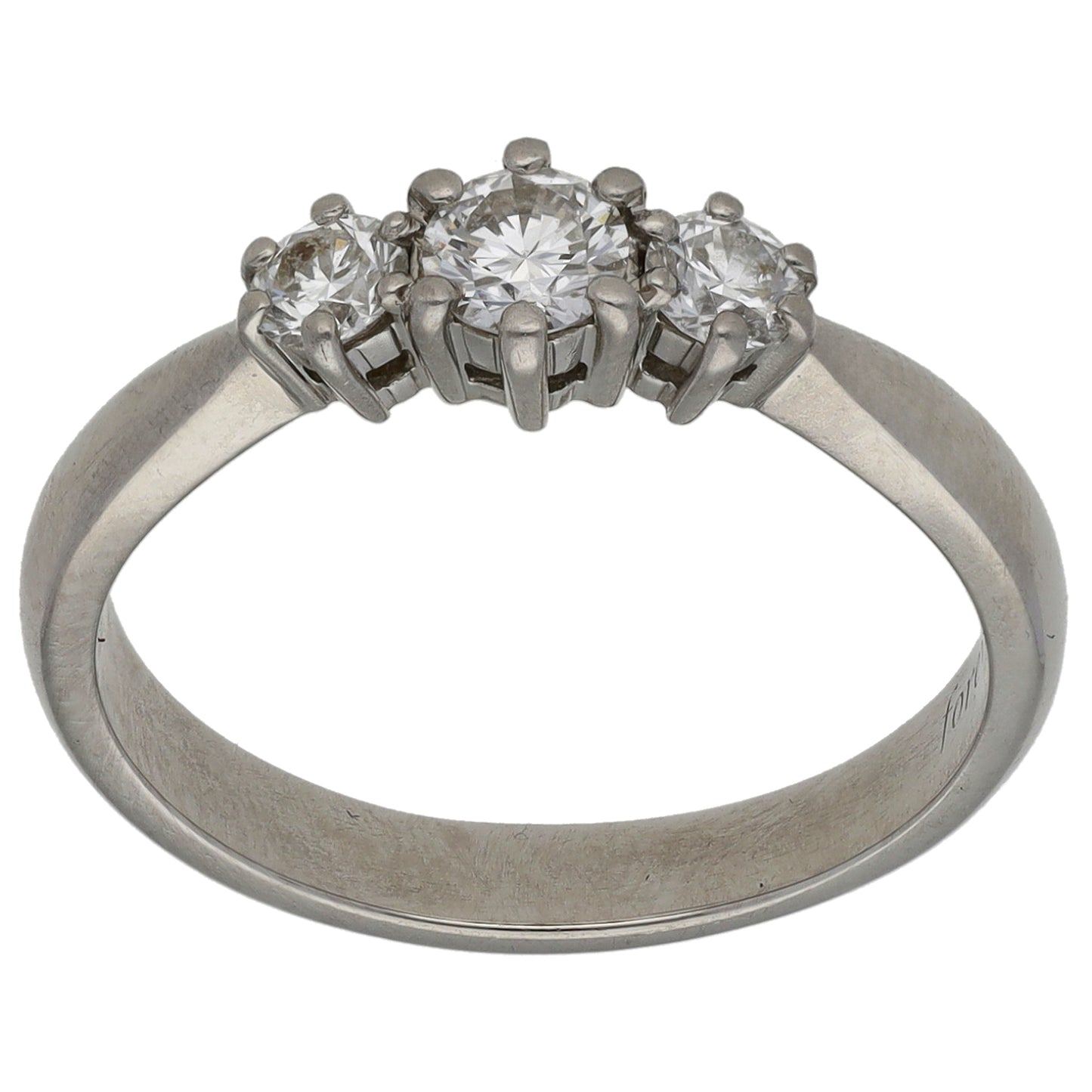 Platinum 0.40ct Diamond Trilogy Ring Size N