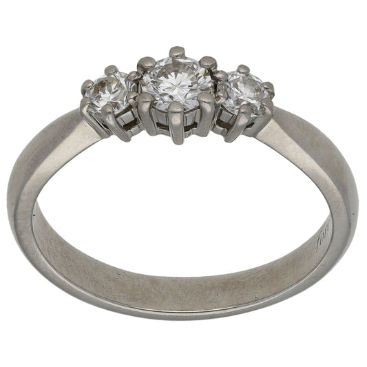 Platinum 0.40ct Diamond Trilogy Ring Size N