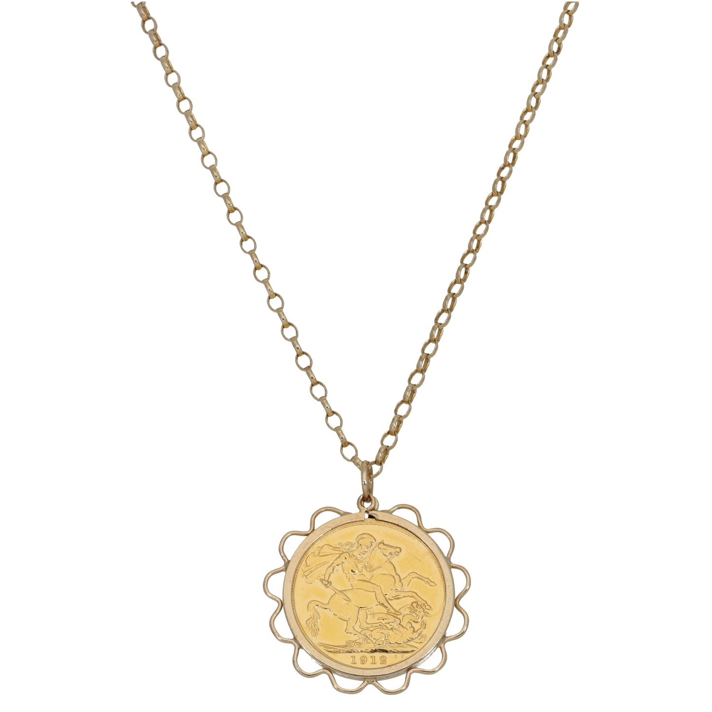 9ct Gold Full Sovereign Coin Pendant With Chain