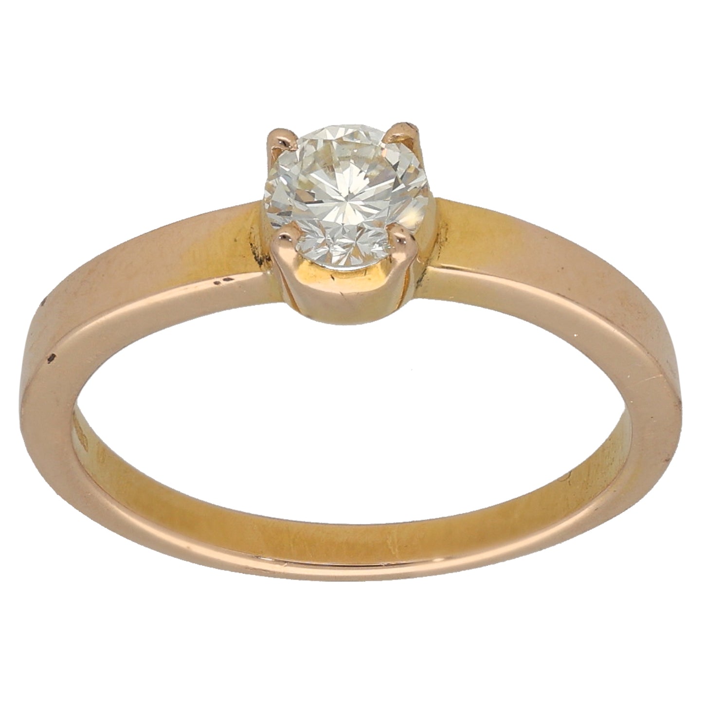 18ct Gold 0.33ct Diamond Solitaire Ring Size L