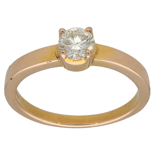 18ct Gold 0.33ct Diamond Solitaire Ring Size L