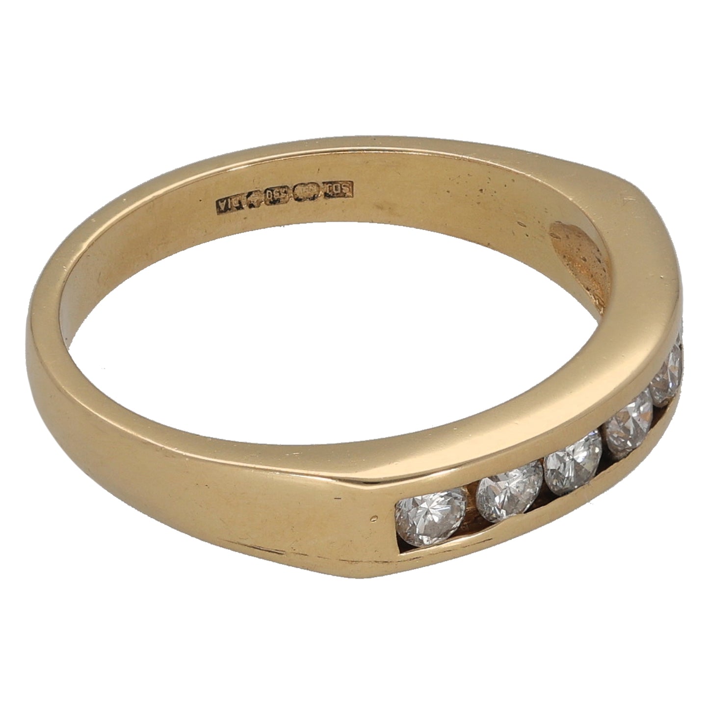 18ct Gold 0.35ct Diamond Half Eternity Ring Size N