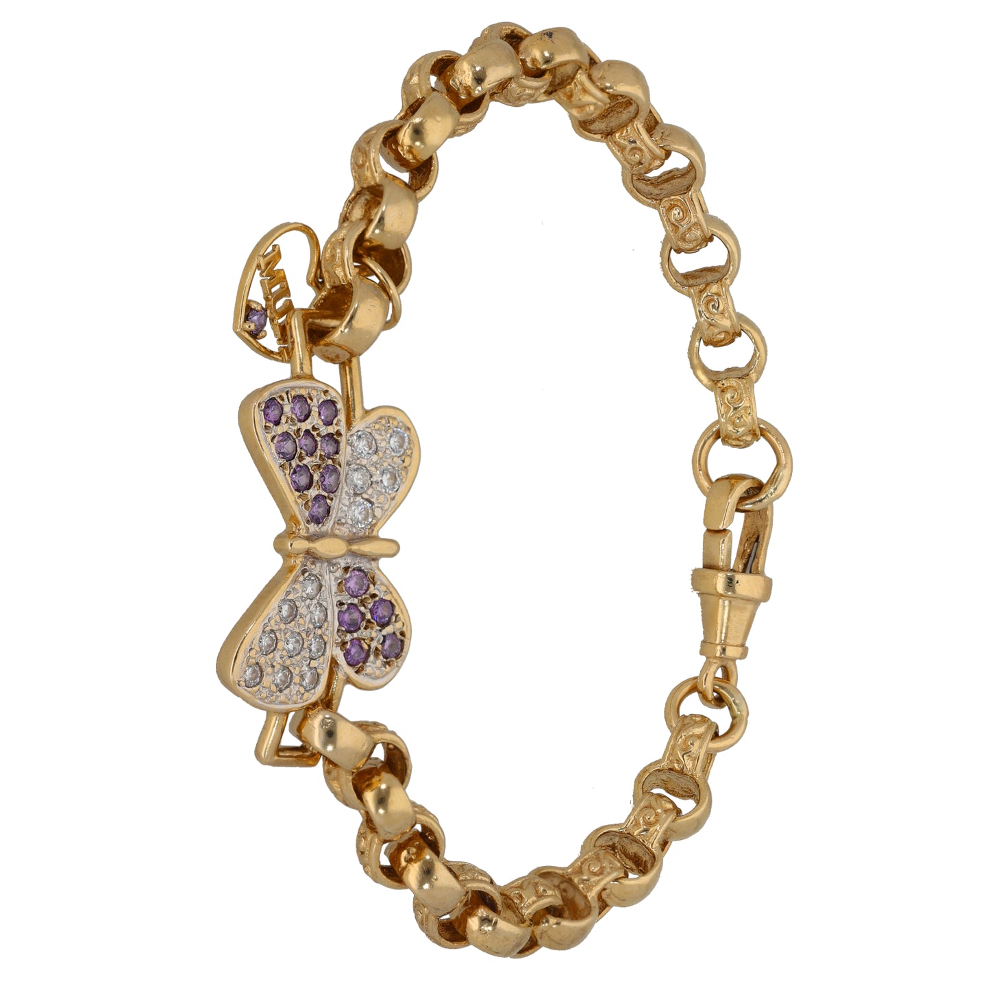 9ct Gold Cubic Zirconia Mum/Mother Bracelet