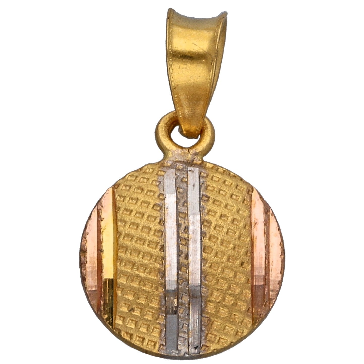 22ct Tri-Colour Gold Earrings & Pendant Set