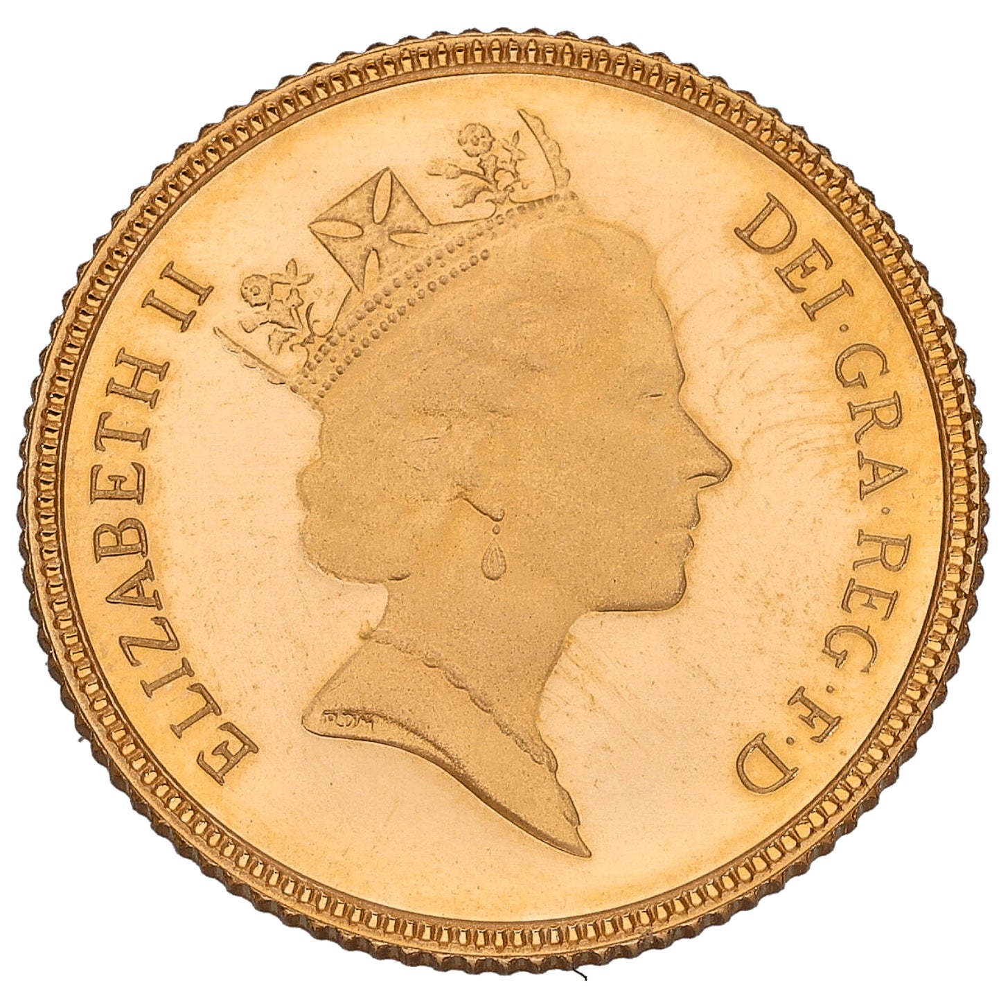 22ct Gold Queen Elizabeth II Half Sovereign Coin 1987