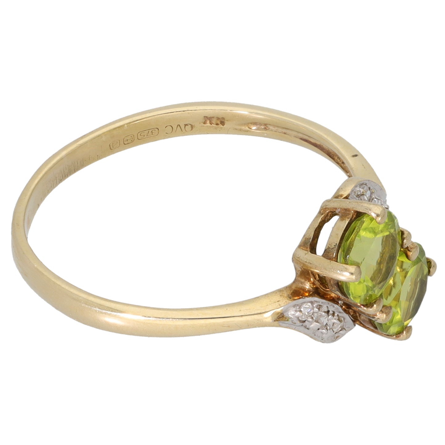 9ct Gold 0.03ct Diamond & Sphene Dress/Cocktail Ring Size O