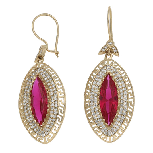 14ct Gold Imitation Gems Drop Earrings