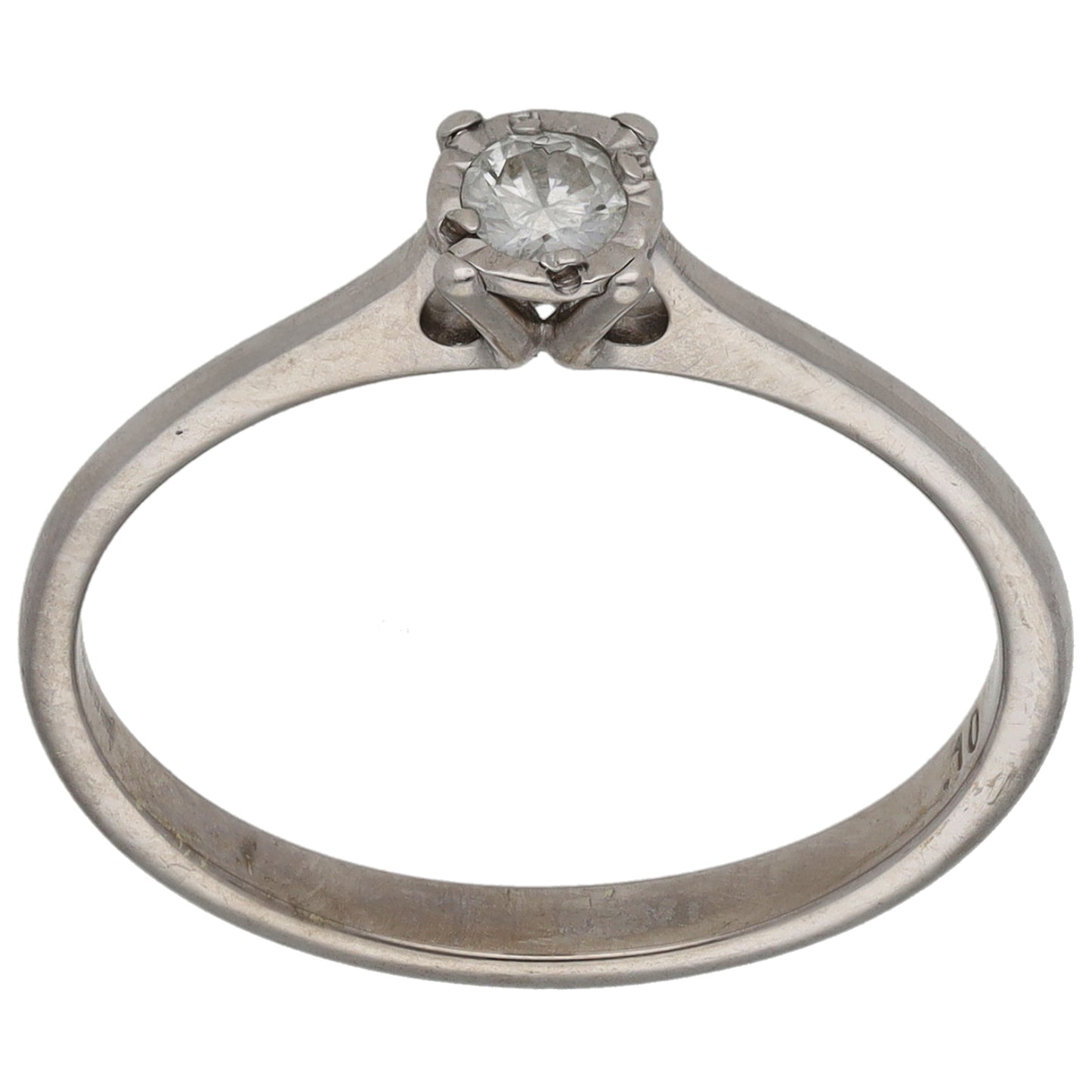 9ct White Gold 0.10ct Diamond Solitaire Ring Size M